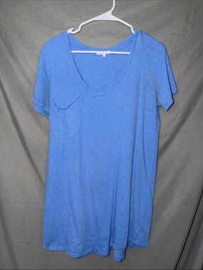 Z Supply Slub V-Neck Pocket Tee - Light Blue